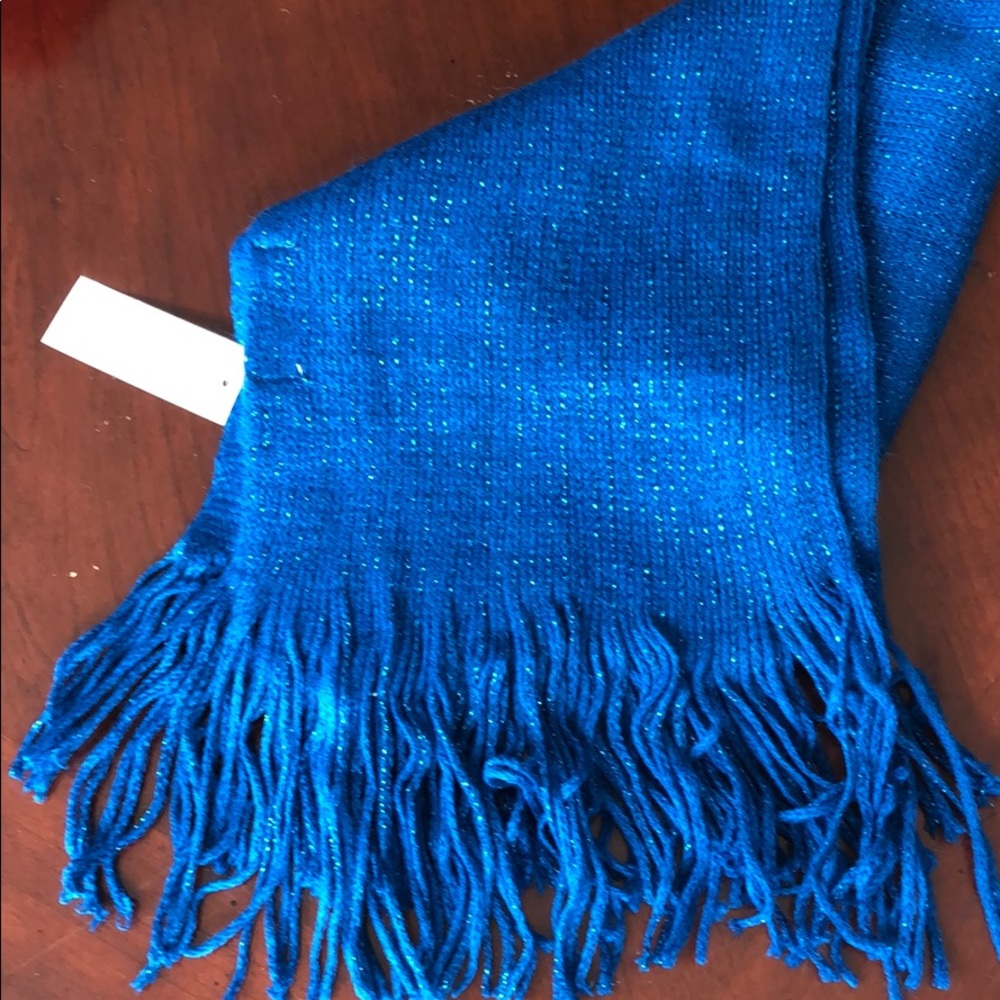 New York & Company Sparkly Blue Turquoise Scarf